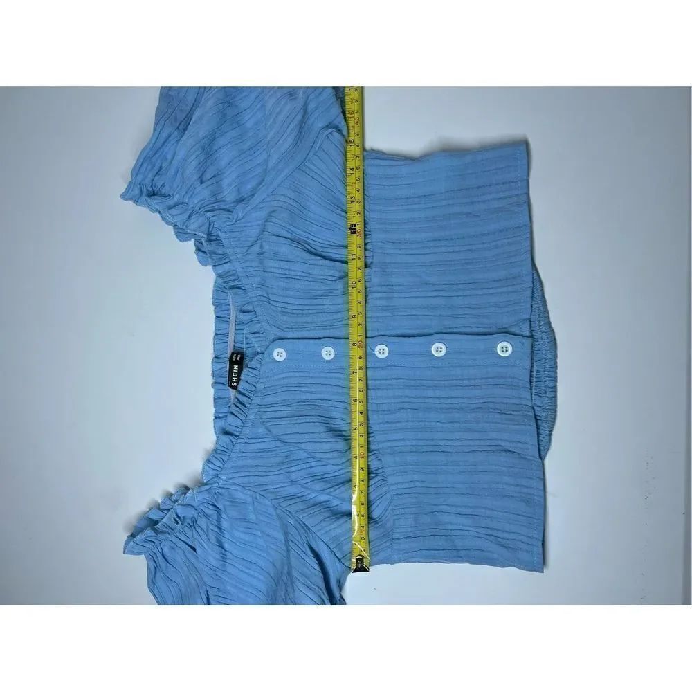 SHEIN Button Up Crop Top Size M - Picture 6 of 8